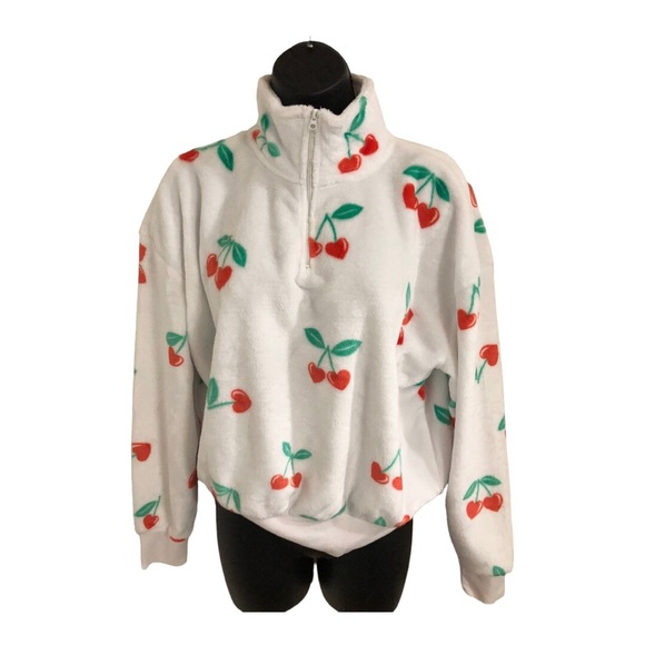 Cherry Print Fleece Pullover - Picture 3 of 12